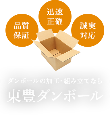 品質保証・迅速正確・誠実対応　ダンボールの加工・組み立てなら東豊ダンボール